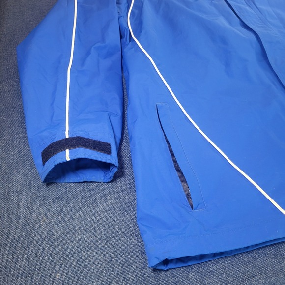 Warrior Sports Mens XL Royal Blue Windbreaker Full Zip Mesh Lined Jacket Piping - Picture 3 of 14